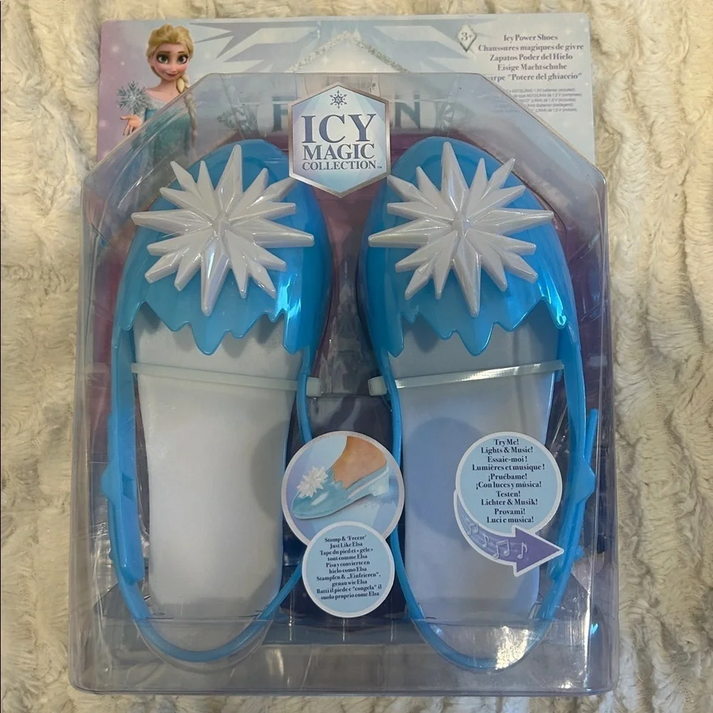 Disney Frozen Icy Magic Blue White Icy Princess Shoes kids size 4-6 new girls